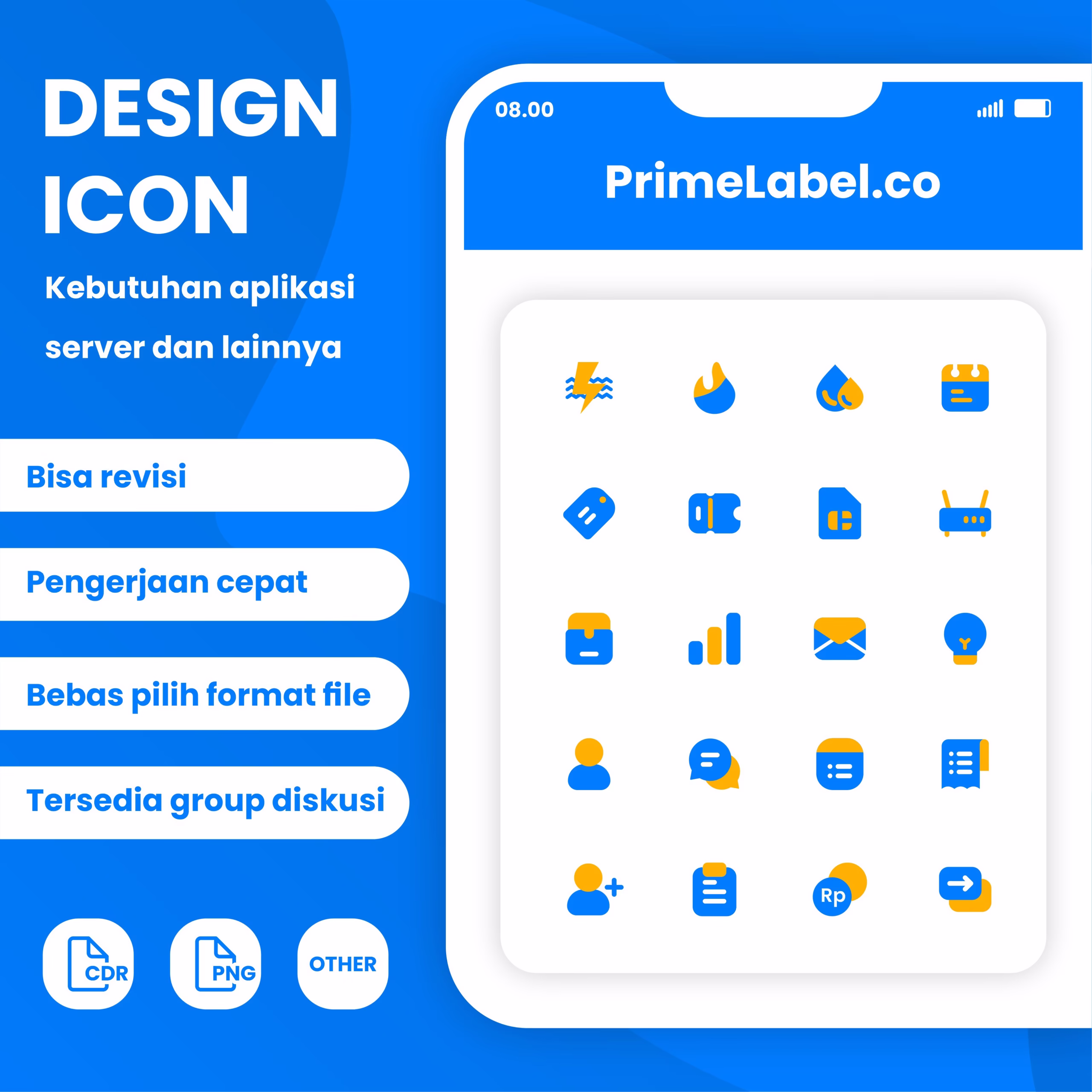 Mockup Icon Biru