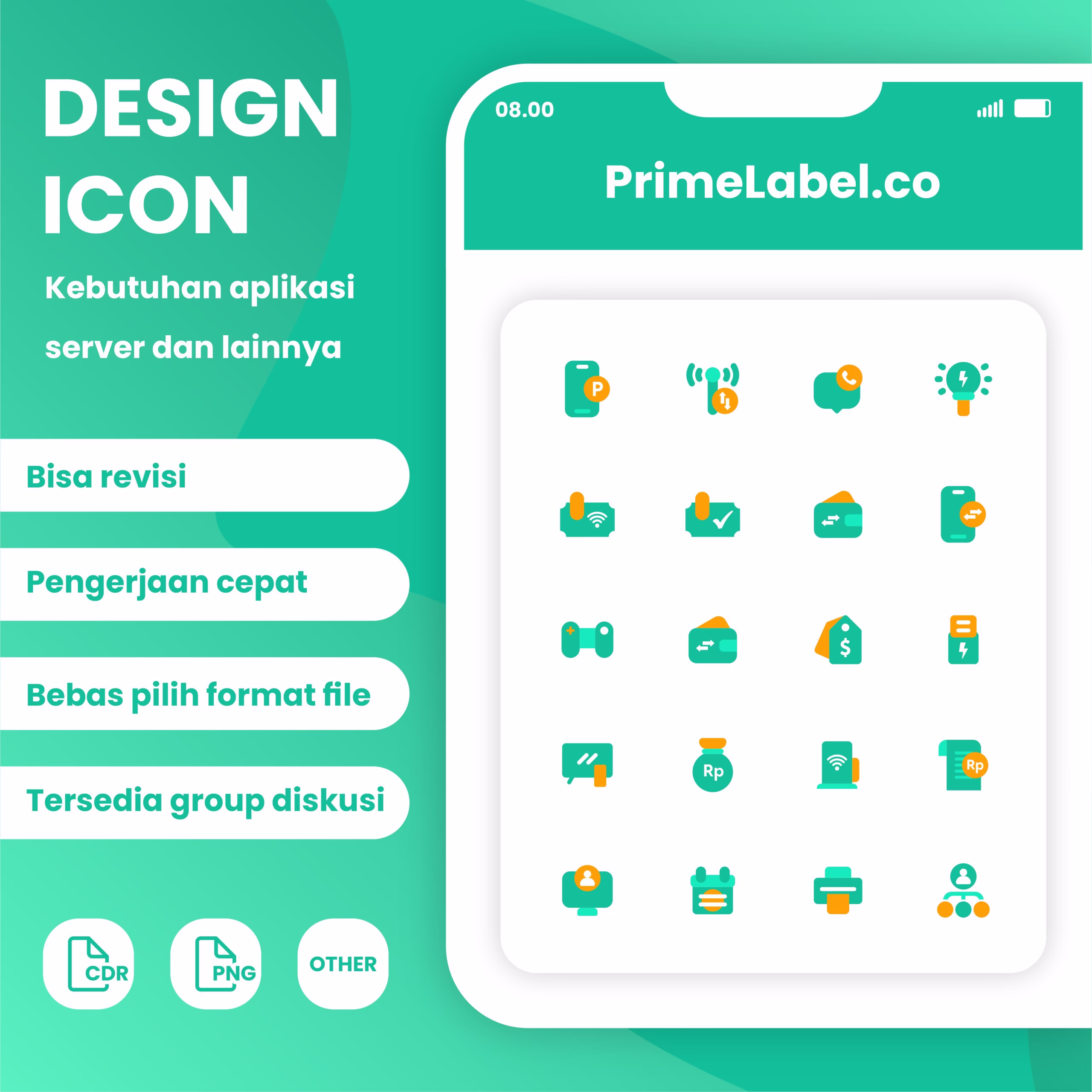 Mockup Icon Hijau